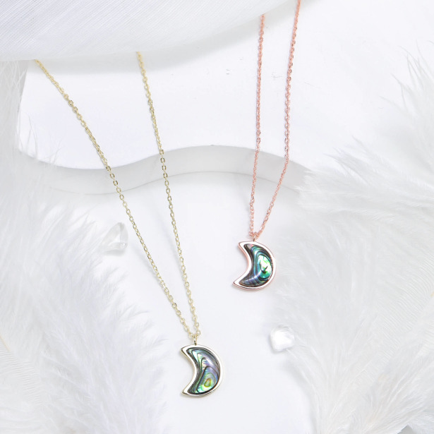 月光漫舞 | 925銀厚鍍18K金幻彩珠母貝項鍊 P06(雙色可選)