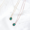 女爵的邀請函 | 925銀厚鍍18K金孔雀石項鍊 P08(雙色可選)