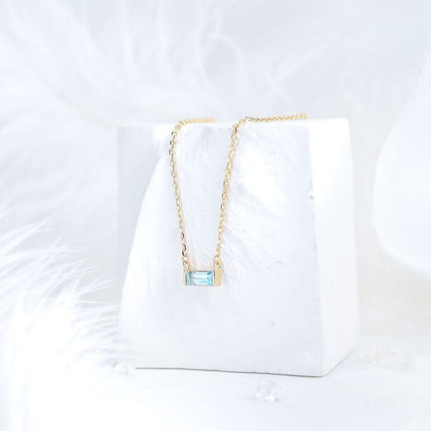 天空之鏡 | 925銀厚鍍18K金拓帕石項鍊 P10(雙色可選)