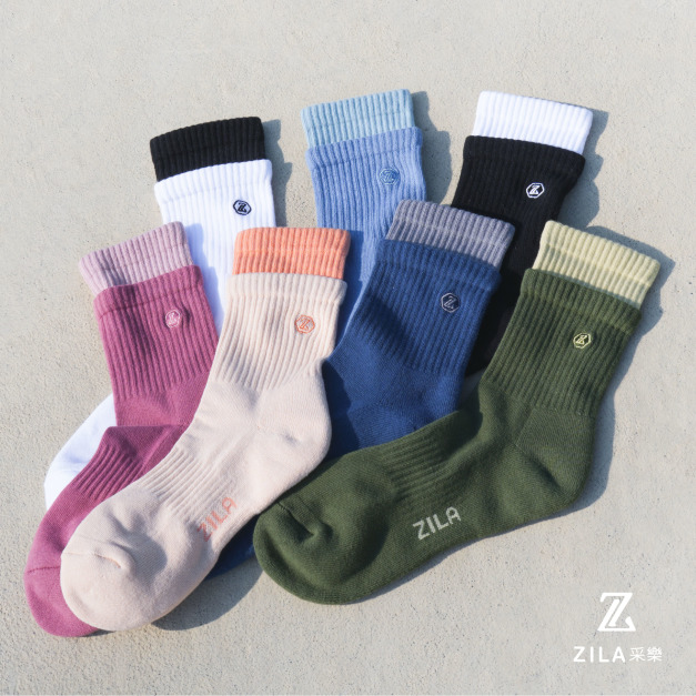 雙層電繡休閒運動襪