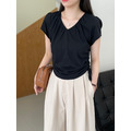 純棉抽繩收腰曲線上衣_5
