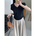 純棉抽繩收腰曲線上衣_3