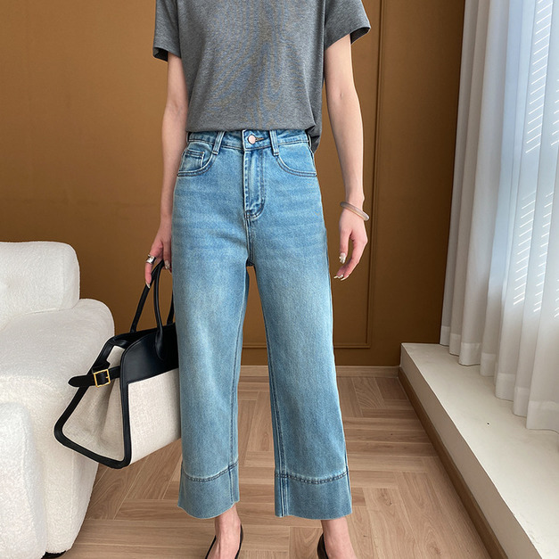 法式岩絨修長直筒褲(現貨)