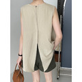 粼光棉麻開叉背心_6