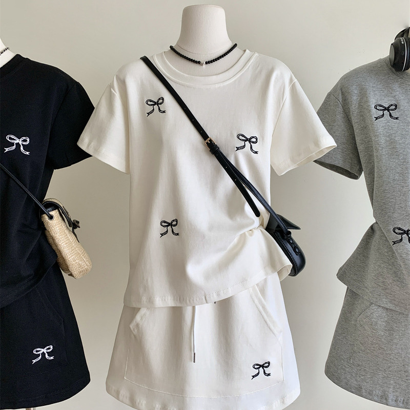 韓風蝴蝶結休閒套裝