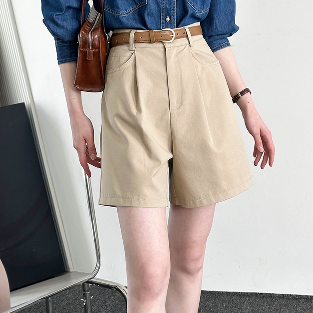 棉質休閒高腰短褲(現貨)