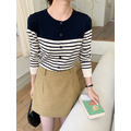 撞色條紋針織衫 (杏現貨)_7