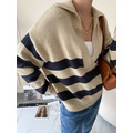 大v翻領條紋針織衫_5