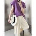 落肩蝙蝠袖棉質上衣 3色(白現貨)_4