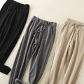針織縮口柔軟休閒褲 3色 (黑現貨)_2