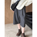 韓版毛呢寬鬆七分褲 (剩灰現貨)_4