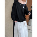 鬆弛感棉質露肩上衣 3色(白現貨)_27