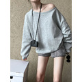 鬆弛感棉質露肩上衣 3色(白現貨)_9