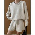 小捲邊寬鬆毛衣套裝 4色 (灰現貨)_7