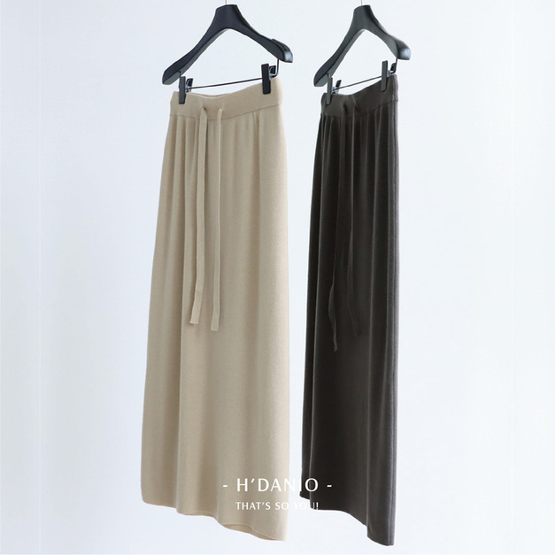 羊毛混紡哈米納半身裙 4色 (奶茶色現貨)