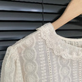 法式手工蕾絲雕花襯衫_14