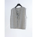 田園簍空綁帶針織背心 3色(灰現貨)_11