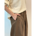 日式質感休閒闊腿褲 （咖啡色現貨)_5
