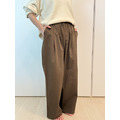 日式質感休閒闊腿褲 （咖啡色現貨)_6