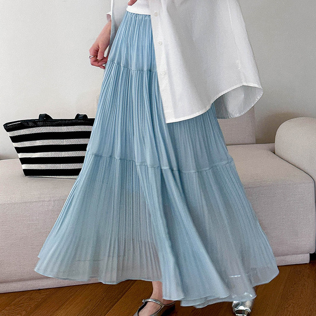 馬卡龍春季百褶裙 5色 (藍現貨)