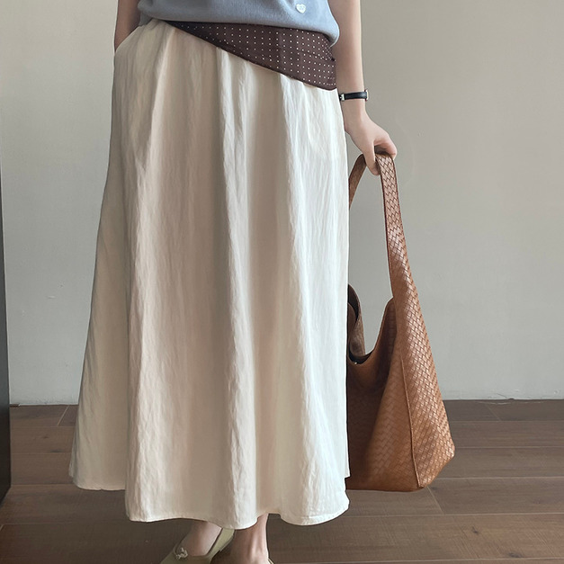 韋尼雪純色半身裙  (剩白現貨)