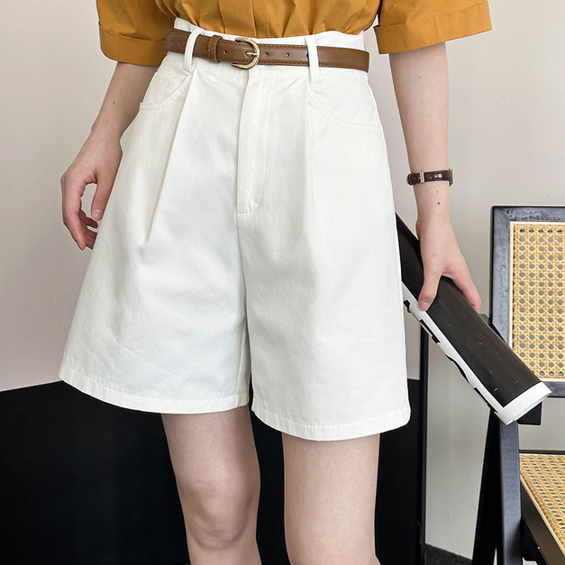 棉質休閒高腰短褲(現貨)