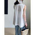 木耳邊V領無袖背心 2色_9
