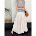 法式里爾線條裙 2色 (白L現貨)_7