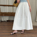 法式里爾線條裙 2色 (白L現貨)