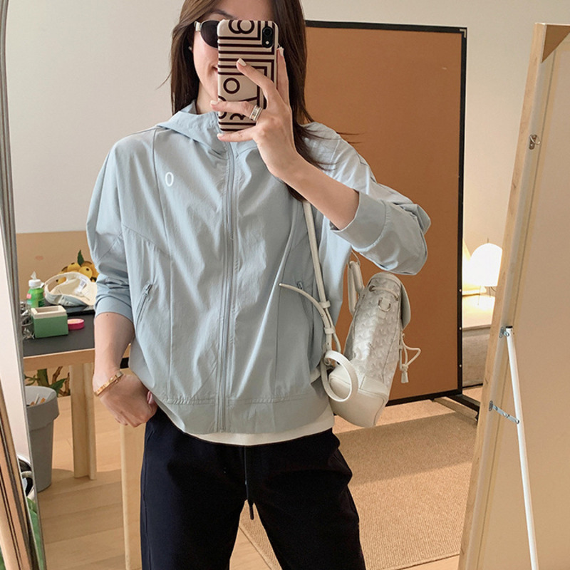 輕薄時尚連帽短外套 3色(藍M現貨)