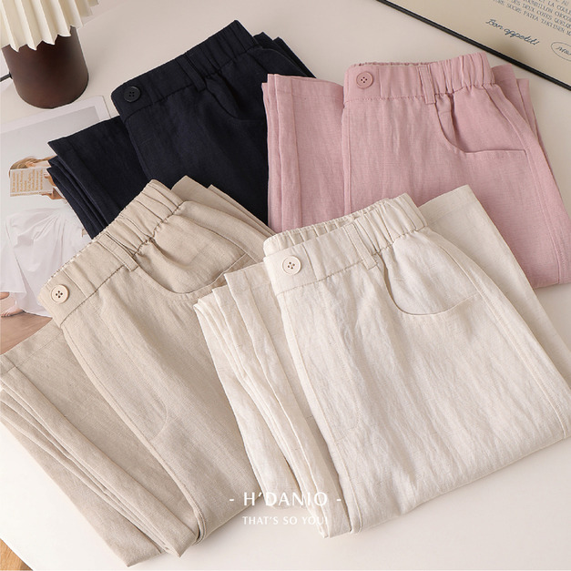 萊賽爾亞麻透氣直筒褲 4色