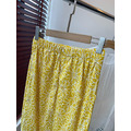 黃色花朵後開衩半身裙_10