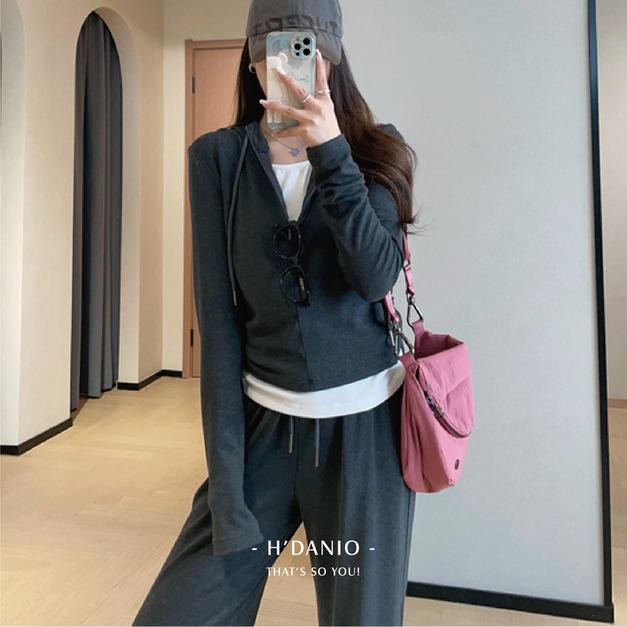 高級感假兩件羊毛混棉套裝