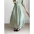 蜜瓜綠天絲氣質長洋裝_9