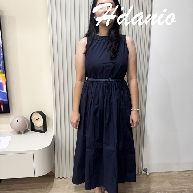 潘普洛無袖長洋裝 (深藍款)  現貨