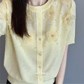 天絲立體小花針織上衣 2色