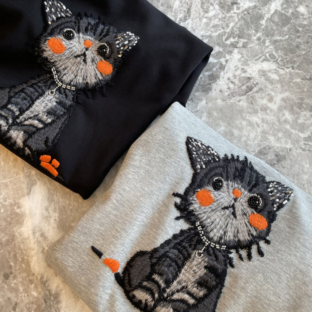 橘色腮紅小貓短袖 2色