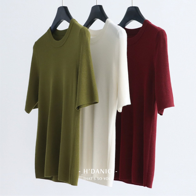 羊毛混紡極簡純色上衣 5色