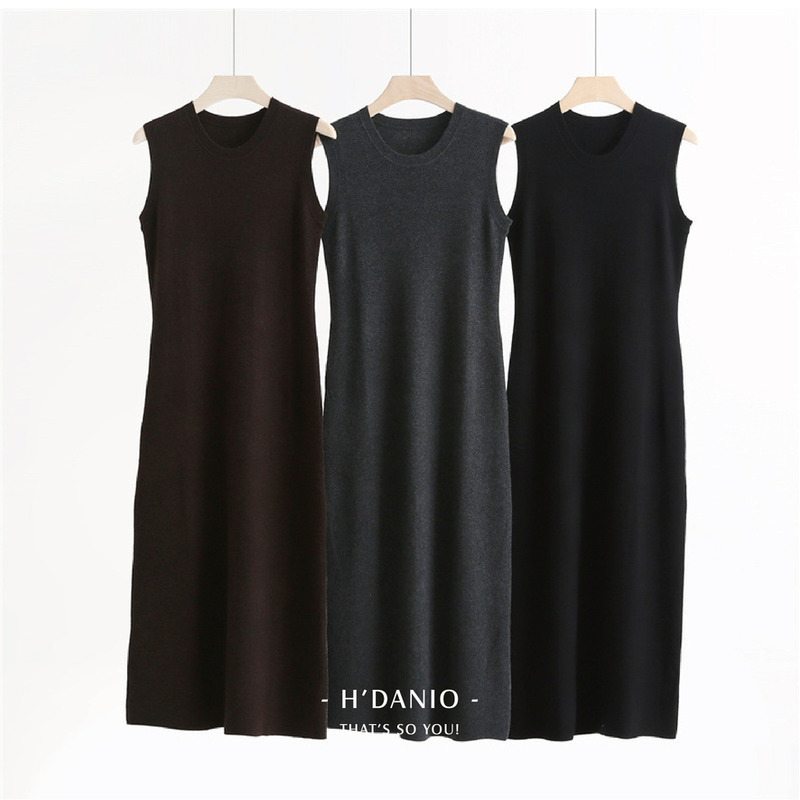 冬季簡約羊毛混紡連身裙 3色