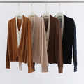 魯尼V領羊毛混紡針織上衣 4色
