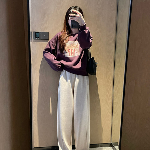 頂級桑蠶絲羊絨直筒褲 3色（米杏L、XL。深灰L現貨）