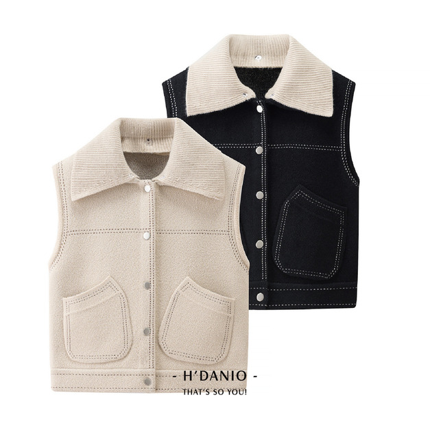 復古馬甲雙口袋背心 2色