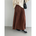 日系復古格子半身裙 2色_4