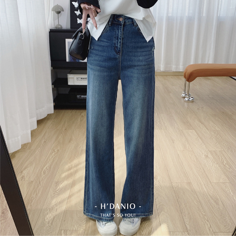 微刷白萊賽爾直筒牛仔褲 2色