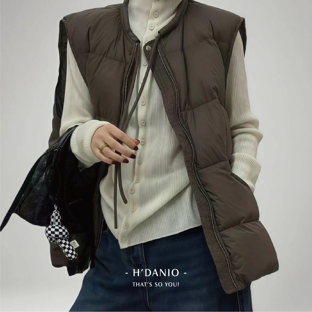 90%白鴨絨綁繩馬甲外套 3色