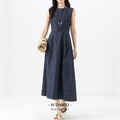 薄丹寧藍背心連衣裙