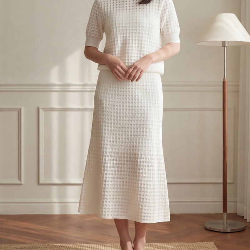 輕奢織紋緹花早春套裝 2色