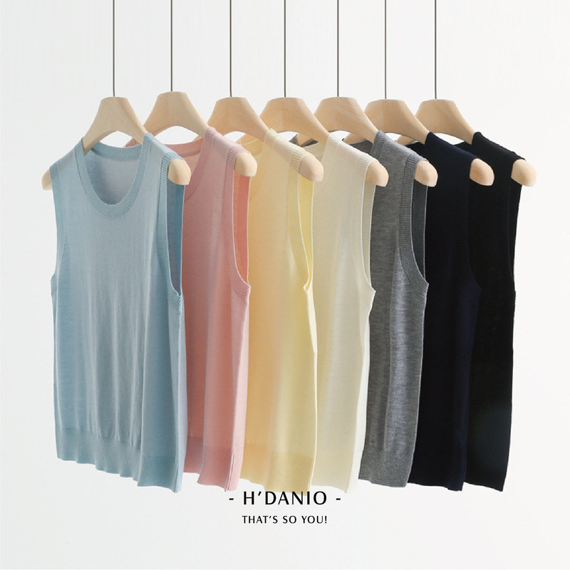 16針精紡超細羊毛混紡背心  7色