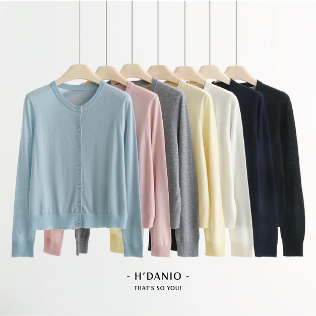 16針精紡超細羊毛混紡開衫 7色