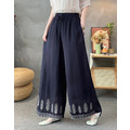 夏維特刺繡苧麻超寬褲 2色_9